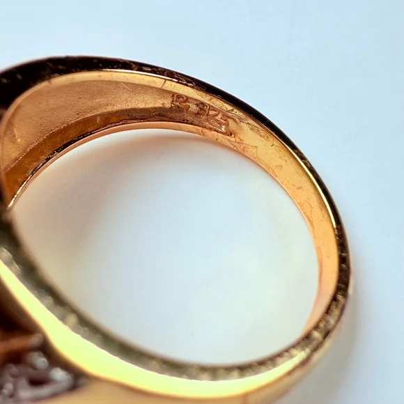 Ross Simons 3 CT Natural Blue Sapphire Vermeil Sterling Silver 925 Vintage Ring - Picture 6 of 11